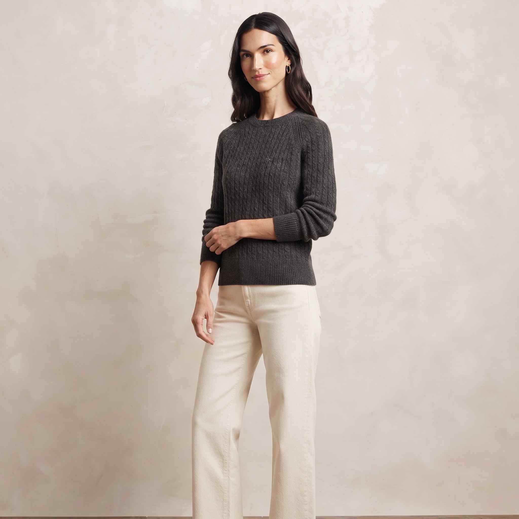 Women's Undyed Cashmere Cable-Knit Sweater - Grace - Image 17