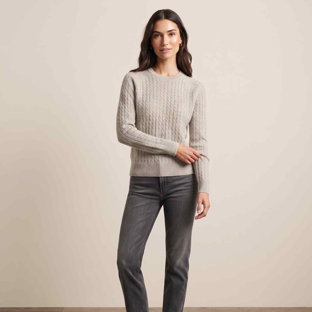 Women's Undyed Cashmere Cable-Knit Sweater - Grace