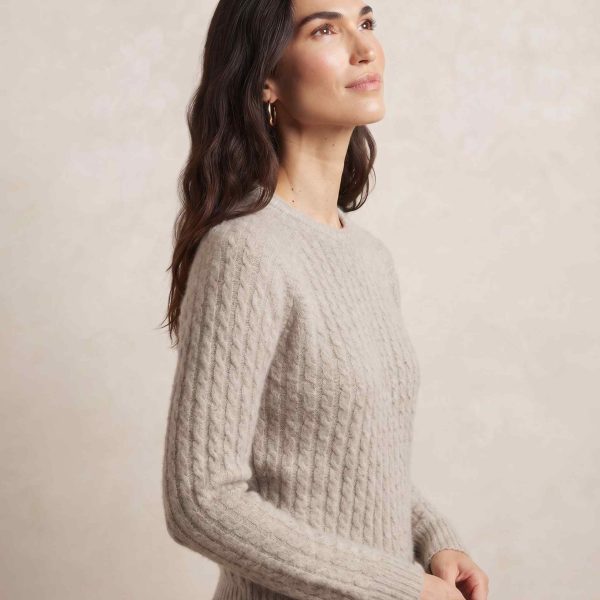 Women's Undyed Cashmere Cable-Knit Sweater - Grace - Image 3