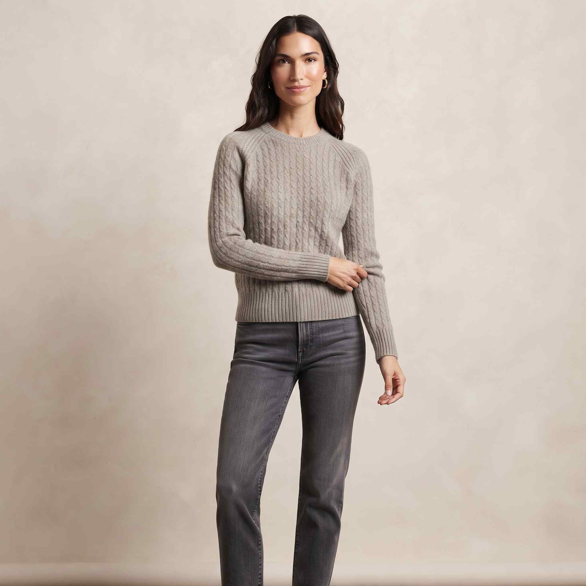 Women's Undyed Cashmere Cable-Knit Sweater - Grace - Image 10