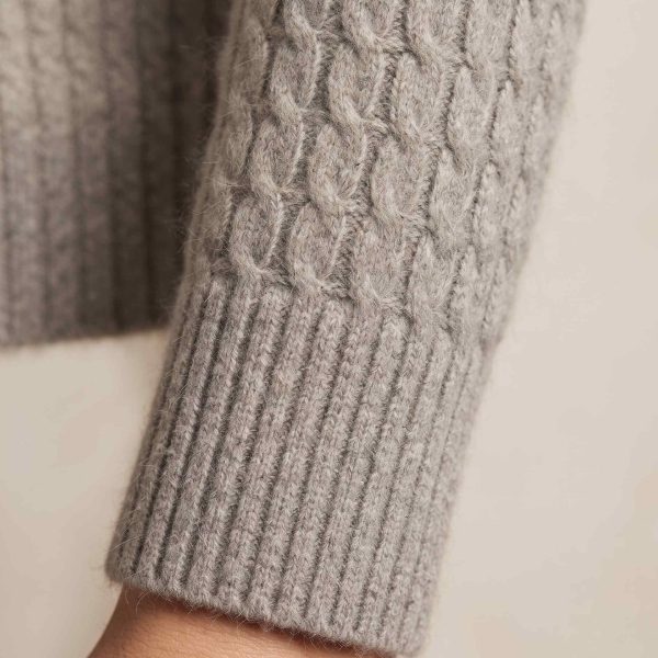 Women's Undyed Cashmere Cable-Knit Sweater - Grace - Image 13