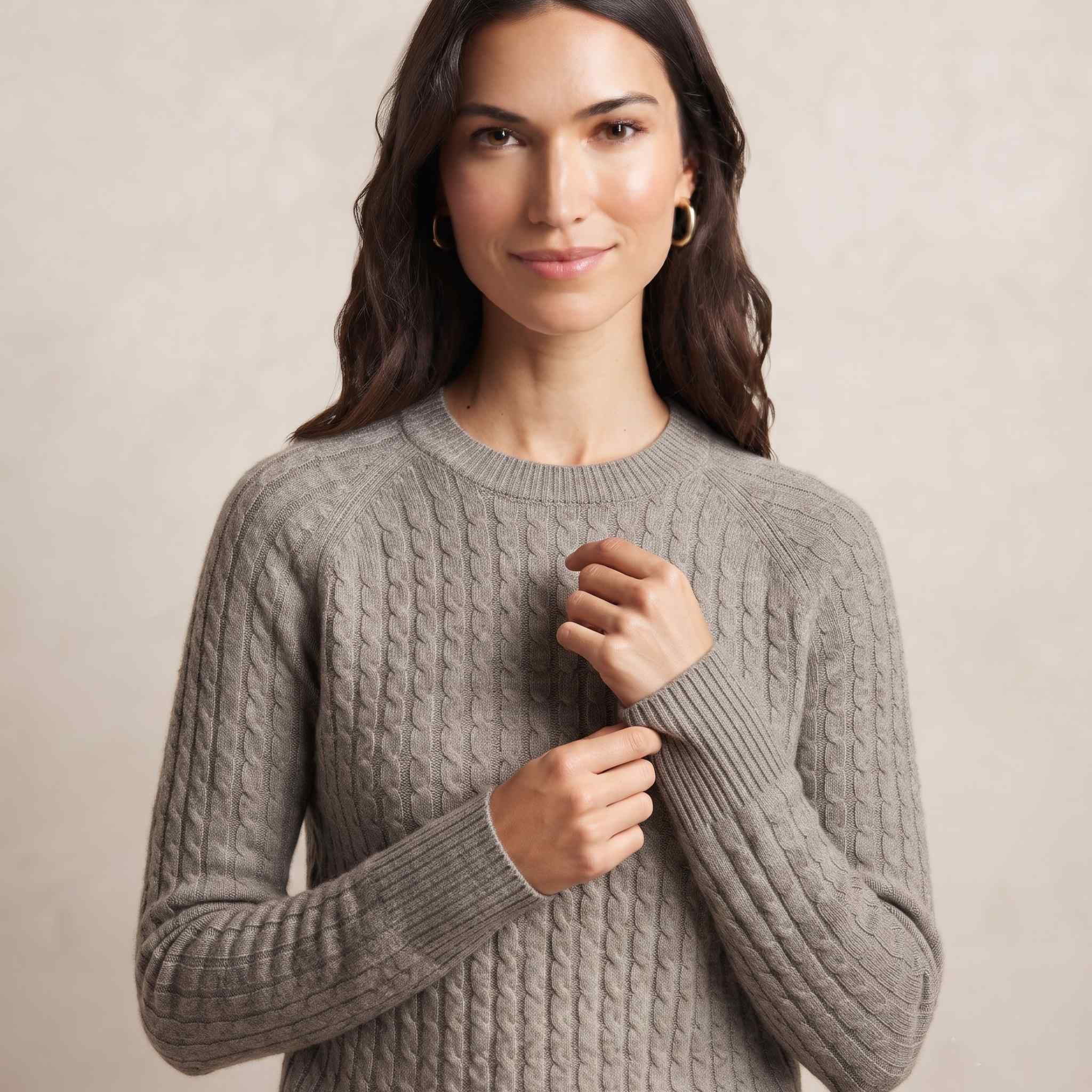 Women's Undyed Cashmere Cable-Knit Sweater - Grace - Image 8