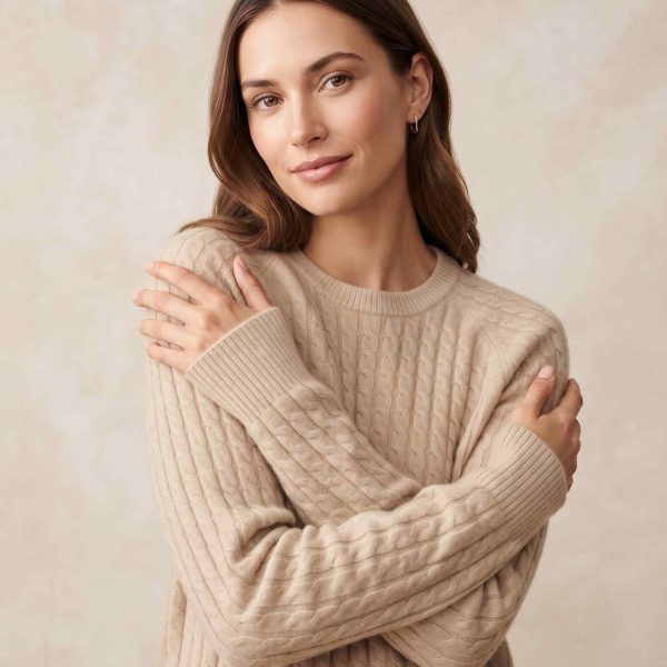 Women's Undyed Cashmere Cable-Knit Sweater - Grace - Image 23