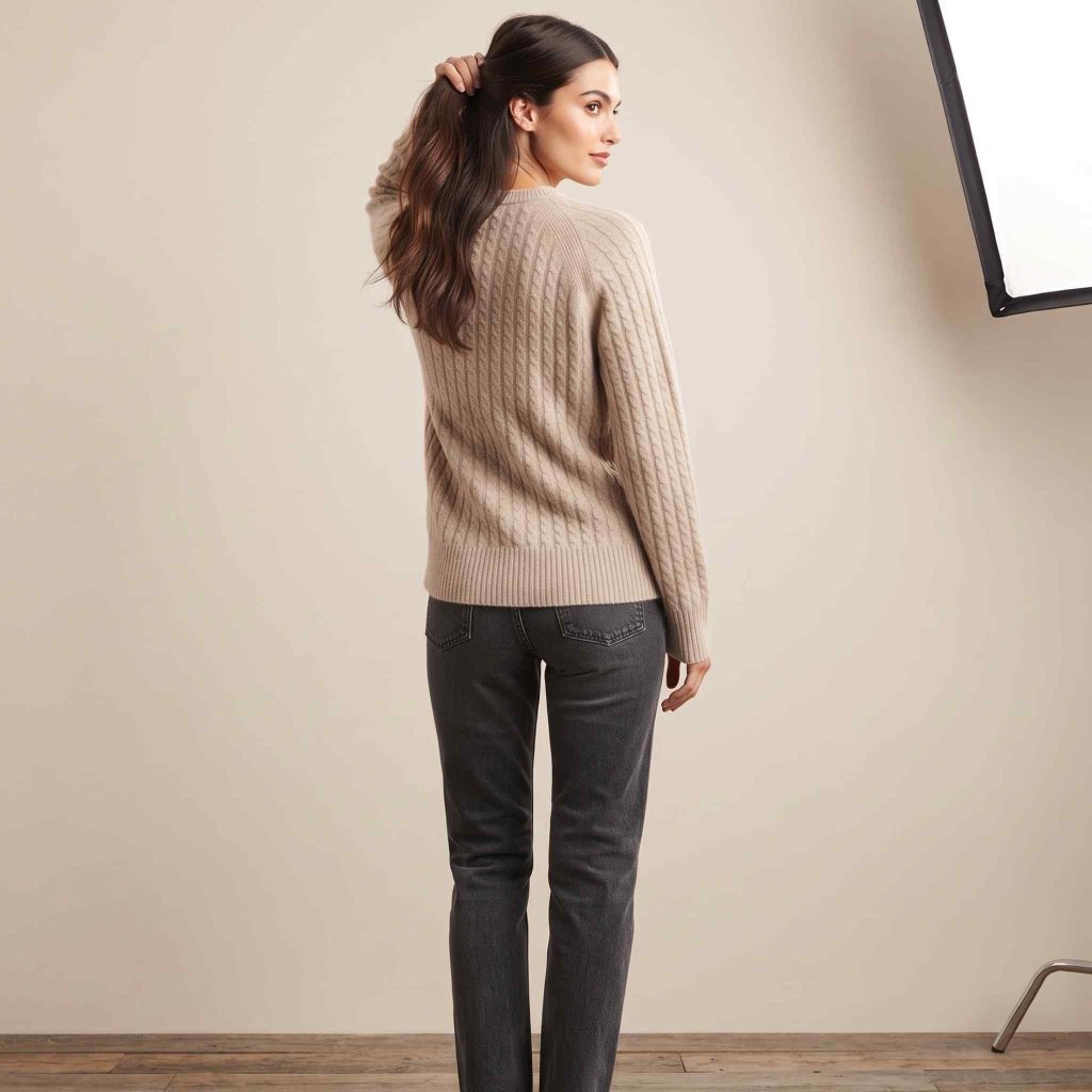 Women's Undyed Cashmere Cable-Knit Sweater - Grace