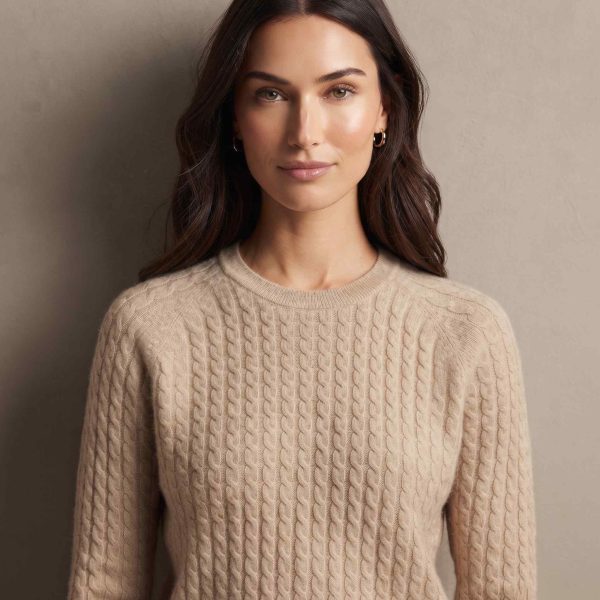 Women's Undyed Cashmere Cable-Knit Sweater - Grace - Image 25