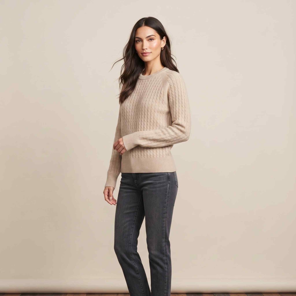 Women's Undyed Cashmere Cable-Knit Sweater - Grace