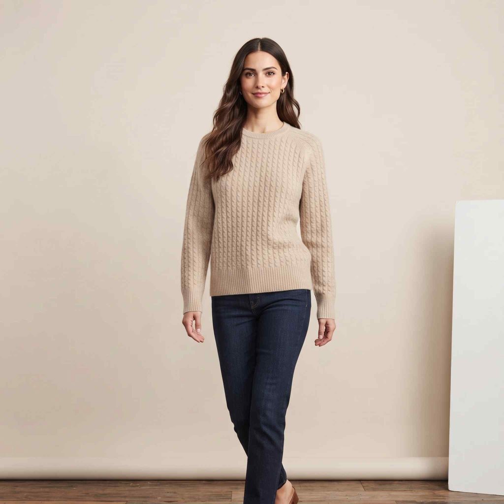 Women's Undyed Cashmere Cable-Knit Sweater - Grace