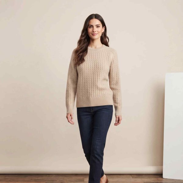 Women's Undyed Cashmere Cable-Knit Sweater - Grace - Image 30