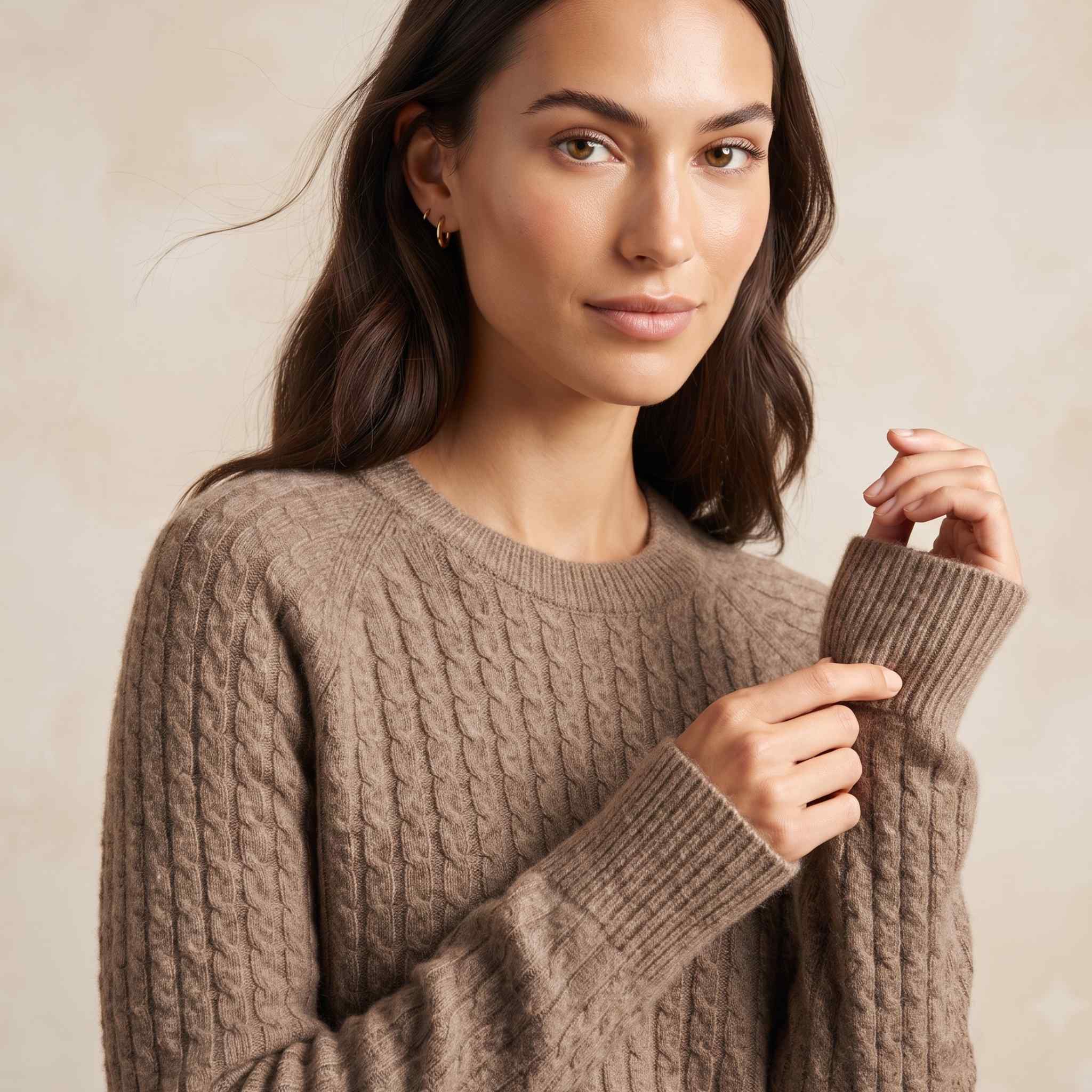 Women's Undyed Cashmere Cable-Knit Sweater - Grace - Image 31