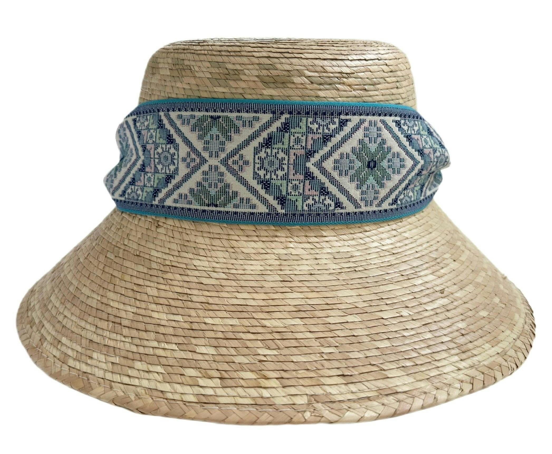 Clematis Bucket Hat - Vintage Blue Azure Tapestry Short Ribbon - Image 1