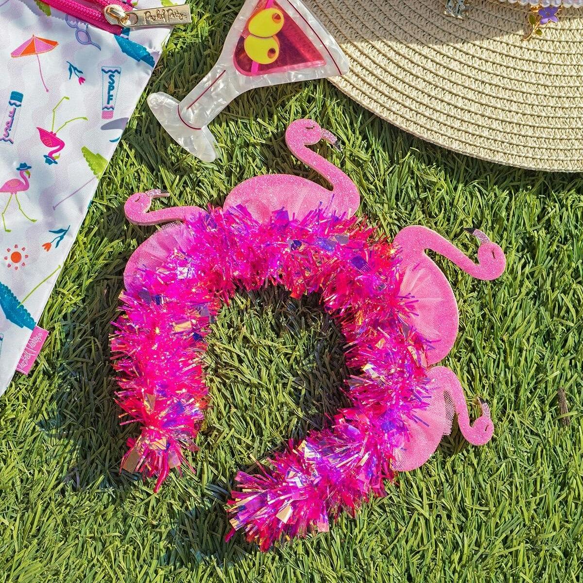 Packed Party Flamingo Party Novelty Headband - Pink Tinsel with 3D Glitter Flamingos for Beach, Pool, and Bachelorette Parties, 8.5x9.5 Inch, One Size - Image 9