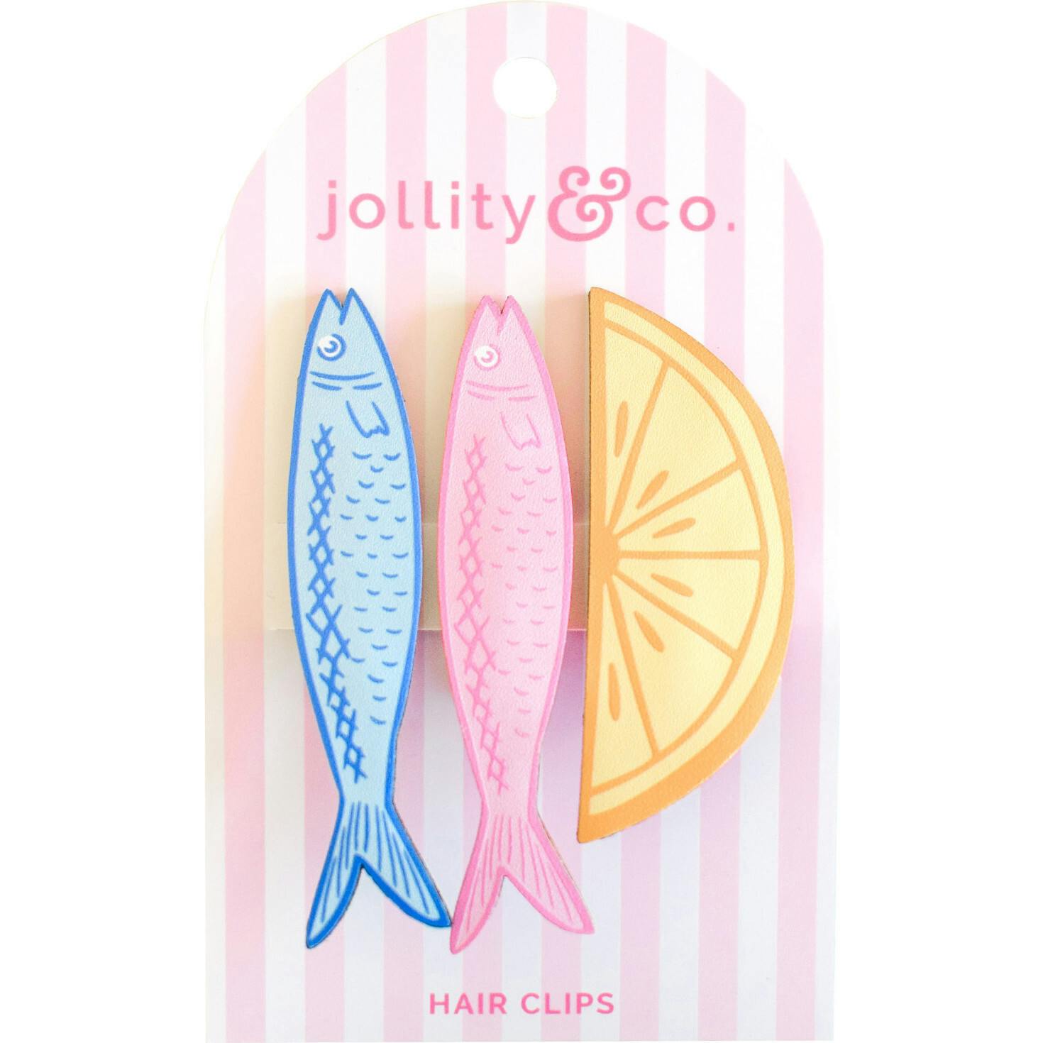 Lemon and Sardines Vegan Leather Hair Clip Set - Image 1