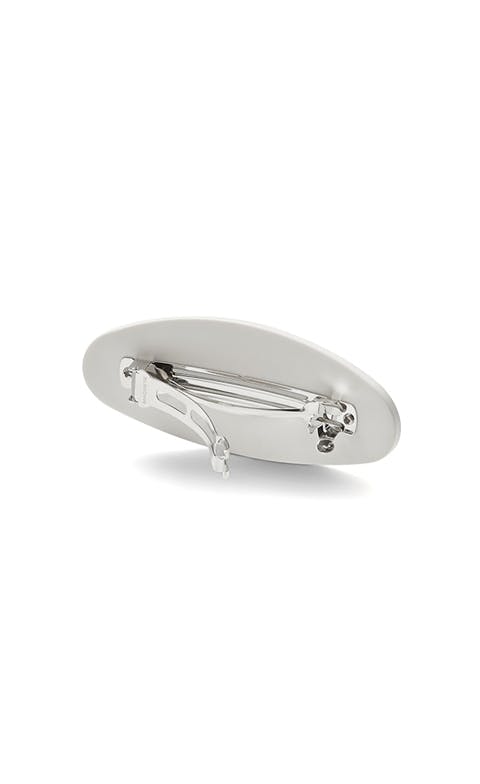 Jumbo Oval Barrette in White Matte - Image 2