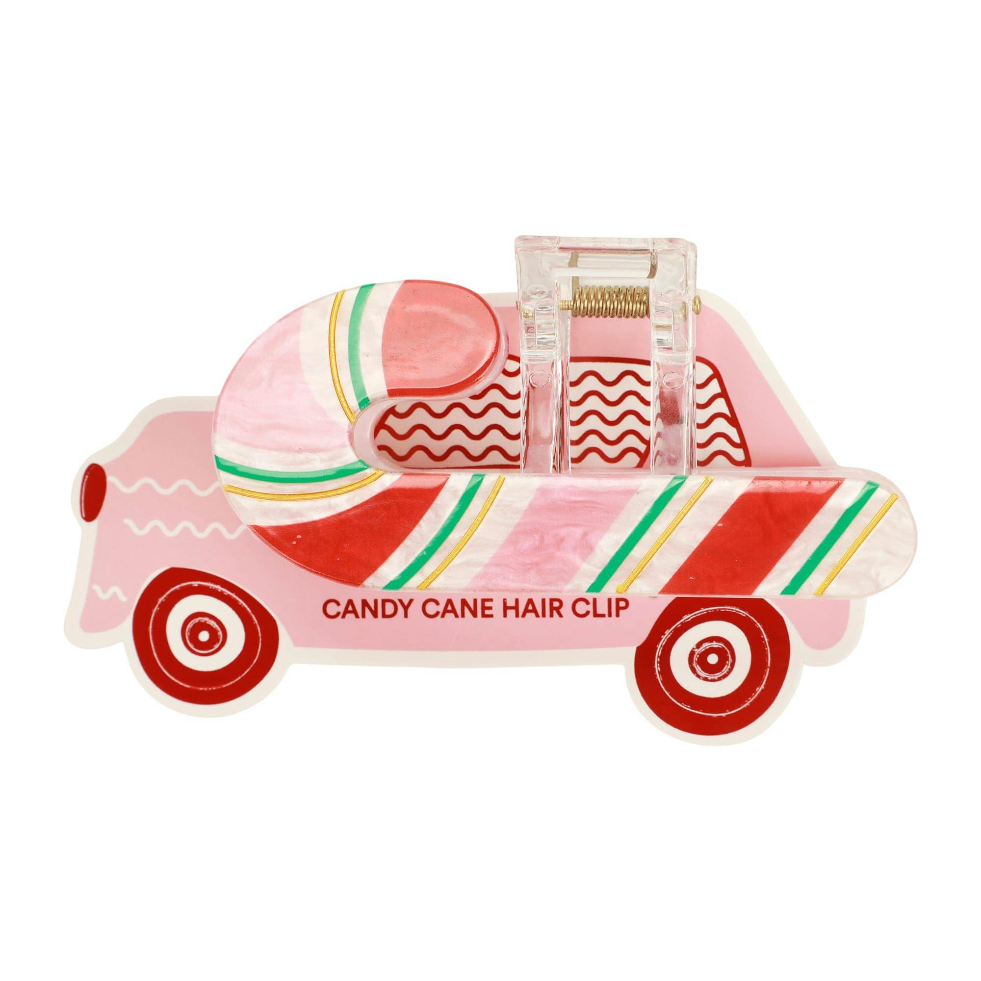 Packed Party Holiday Candy Cane Hair Claw Clip - Pearlescent Peppermint Stripe Christmas Hair Accessory for Thin to Thick Hair, 3.5x2 Inch Stocking Stuffer - Image 11