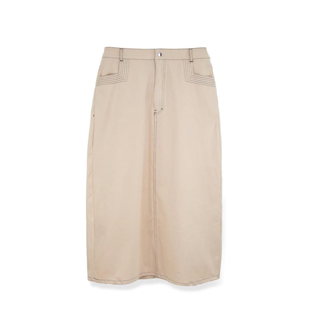 STRETCH COLORED DENIM  SKIRT