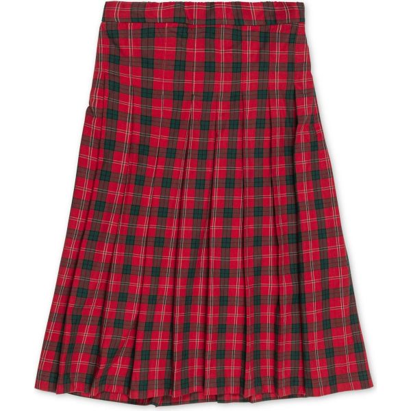 Organic Pleated Midi Skirt, Red - Image 1