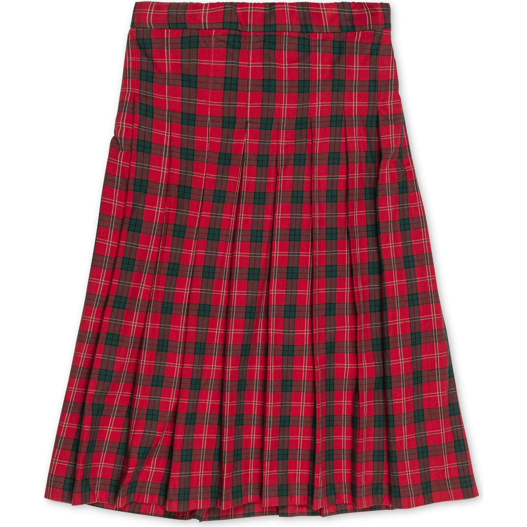 Organic Pleated Midi Skirt, Red - Image 1
