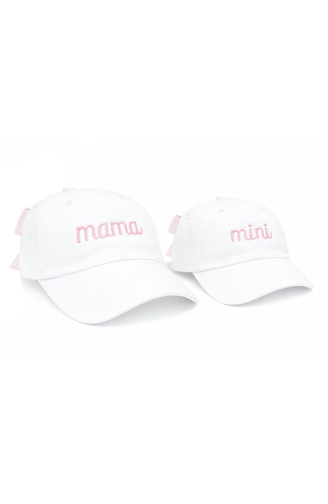 Mama & Mini Bow Baseball Hat Set