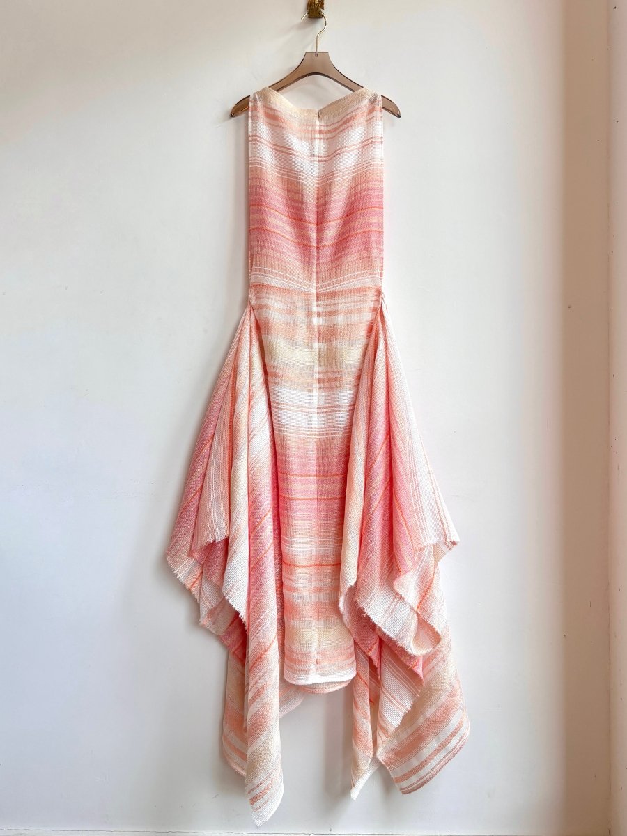 Coral Striped Zero-Waste Dress - Image 6