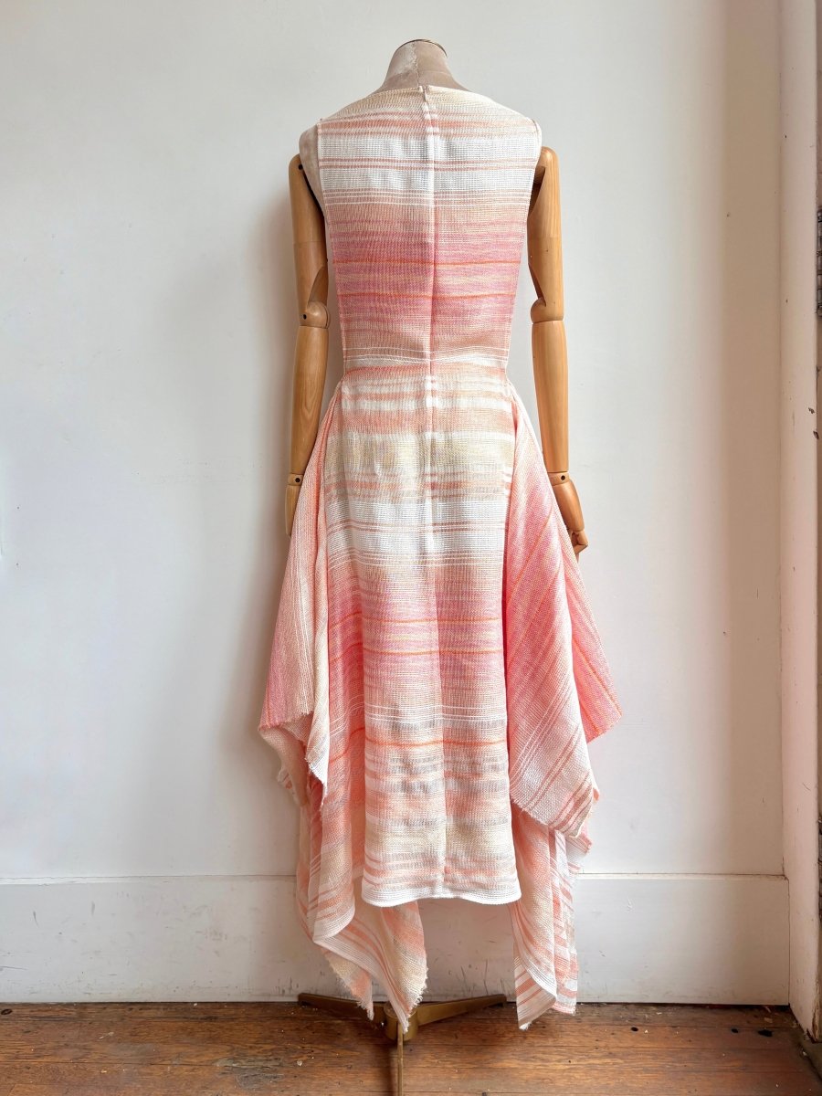 Coral Striped Zero-Waste Dress - Image 4