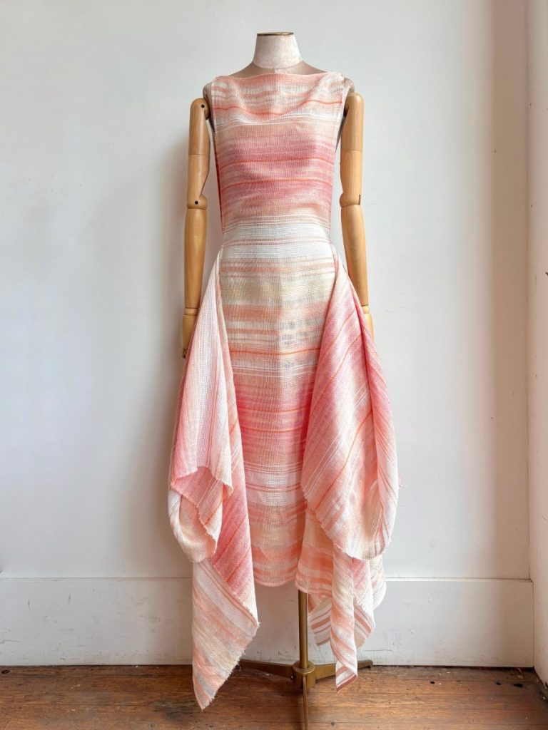 Coral Striped Zero-Waste Dress