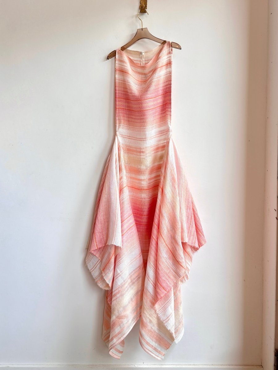 Coral Striped Zero-Waste Dress - Image 5