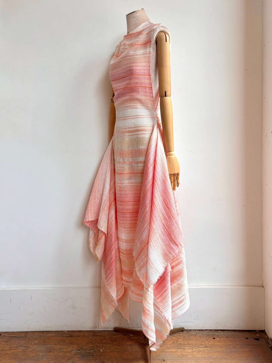 Coral Striped Zero-Waste Dress - Image 2
