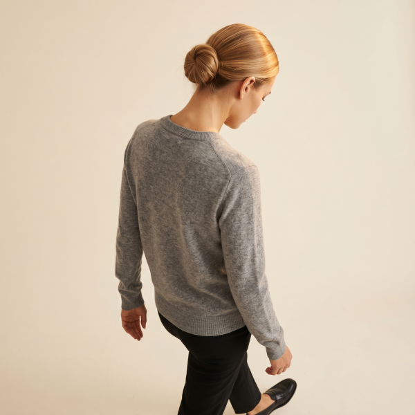 Women's Undyed Cashmere Crewneck Sweater - The Original - Image 11