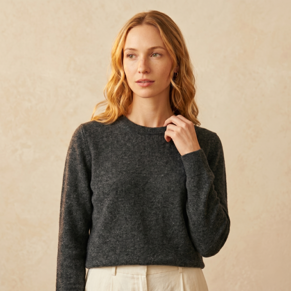 Women's Undyed Cashmere Crewneck Sweater - The Original - Image 13