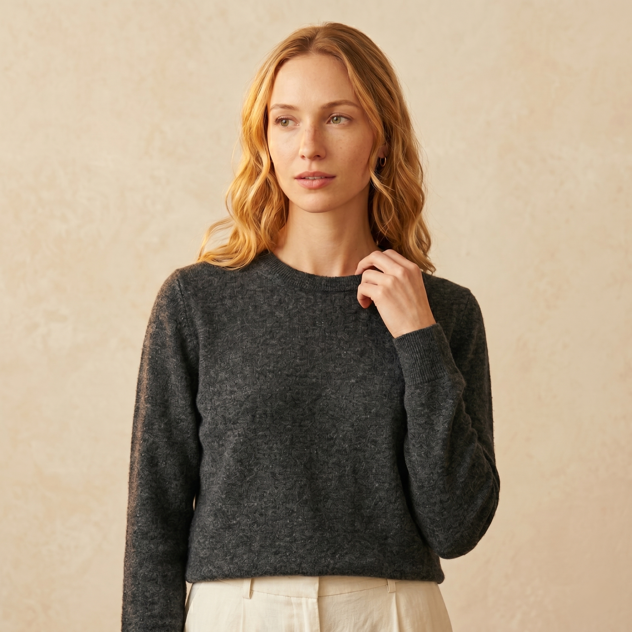 Women's Undyed Cashmere Crewneck Sweater - The Original - Image 13