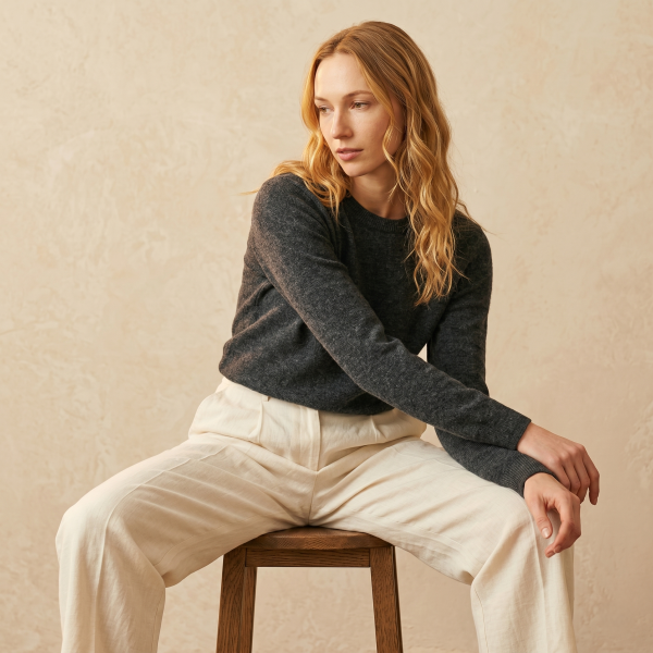 Women's Undyed Cashmere Crewneck Sweater - The Original - Image 15