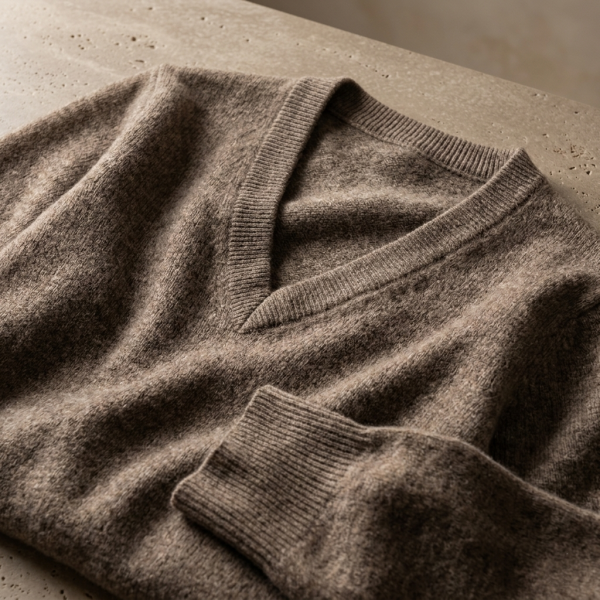 Women's Undyed Cashmere V-Neck Sweater - The Original - Image 4