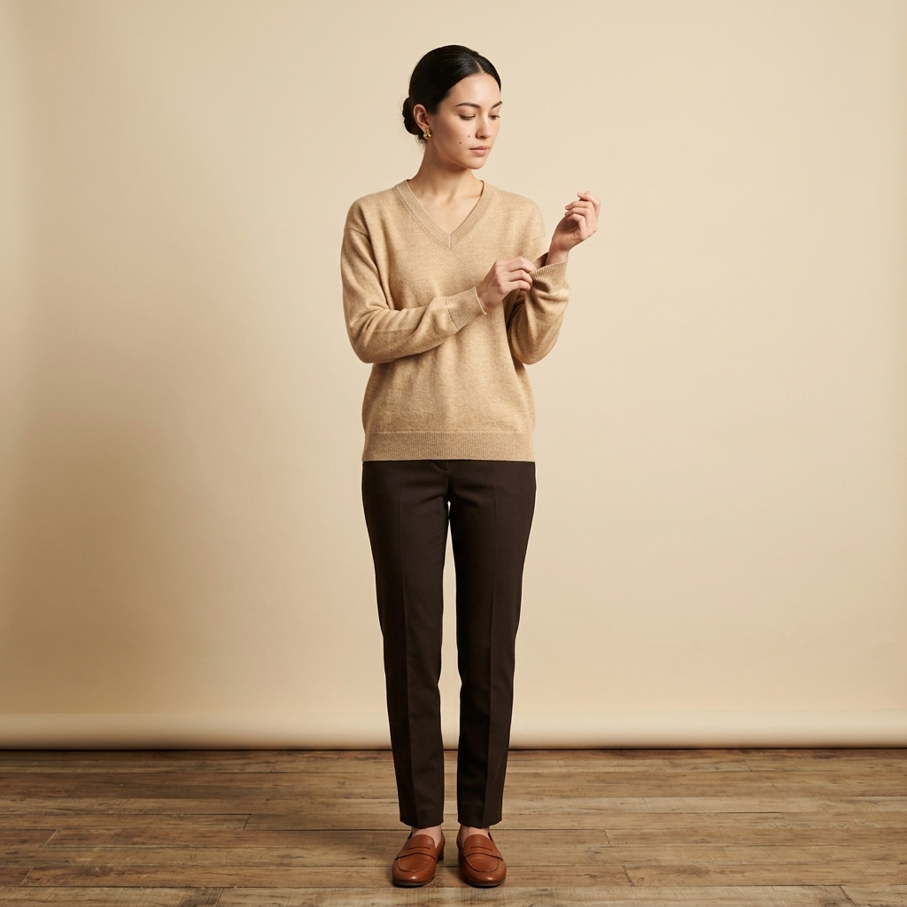 Women's Undyed Cashmere V-Neck Sweater - The Original