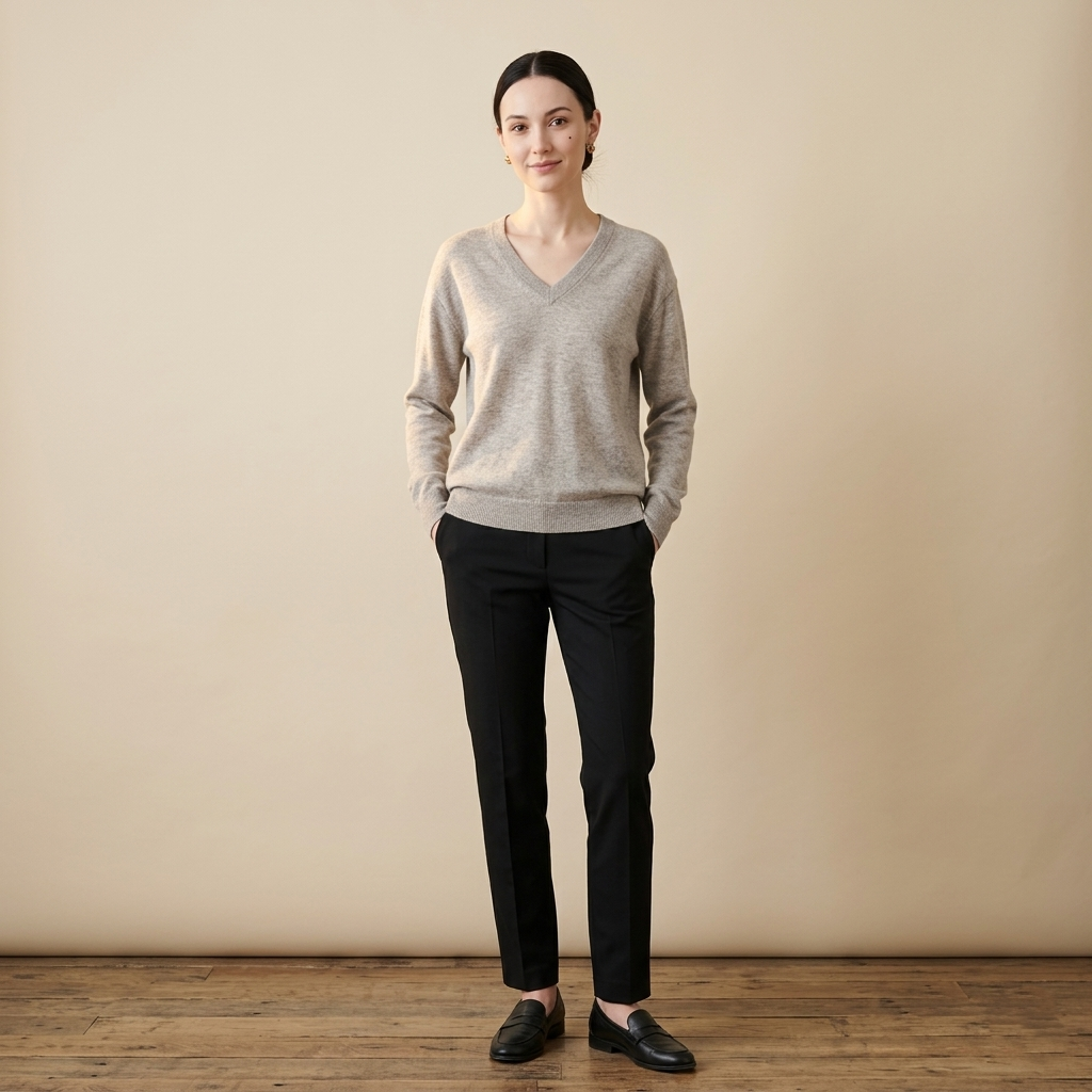 Women's Undyed Cashmere V-Neck Sweater - The Original
