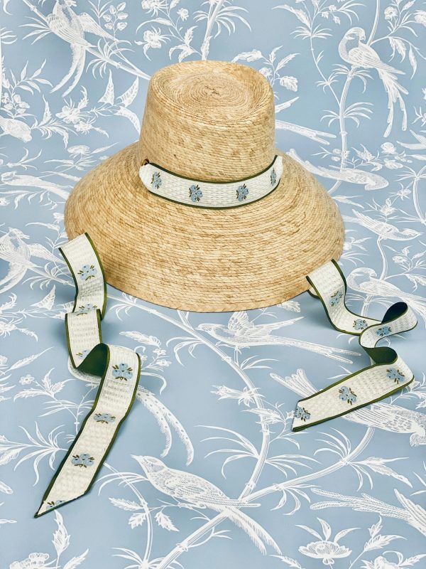 Wildflower Sun Hat - French Blue Long Grosgrain Ribbon - Image 13