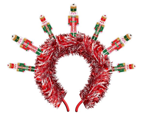 Packed Party Nutcracker Novelty Holiday Headband - Red Tinsel Headband with Mini Nutcrackers for Christmas Parties and Holiday Celebrations, One Size Fits All - Image 7