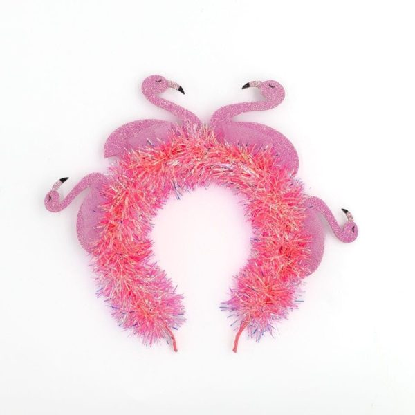 Packed Party Flamingo Party Novelty Headband - Pink Tinsel with 3D Glitter Flamingos for Beach, Pool, and Bachelorette Parties, 8.5x9.5 Inch, One Size - Image 8