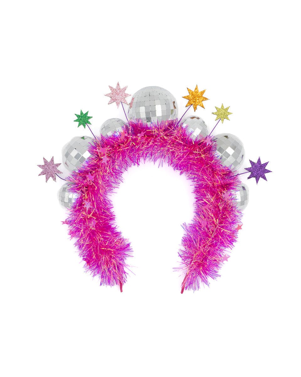 Pink Disco Ball Party Novelty Headband - Image 5
