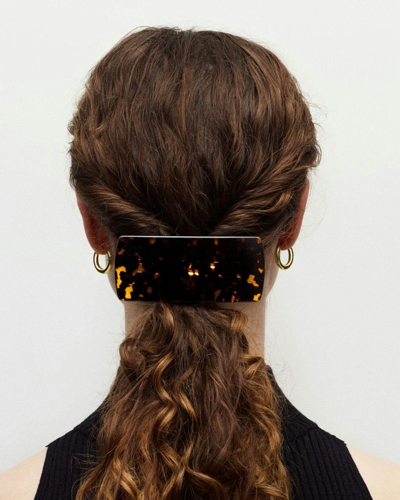 Jumbo Box Barrette in White Matte