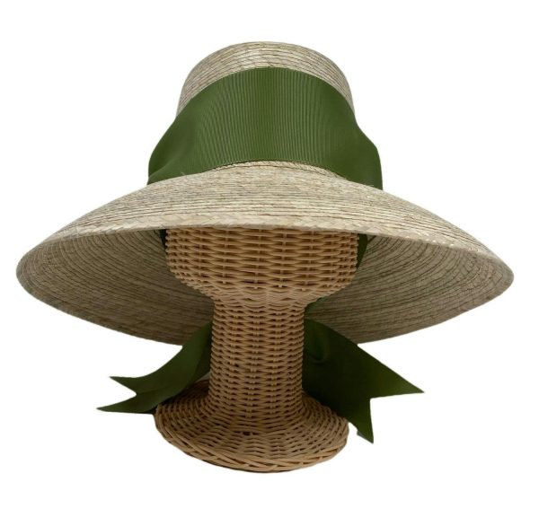 Wildflower Sun Hat (PreOrder Shipping June 15th) - Olive Green Wide & Short Grosgrain Ribbon - Image 1