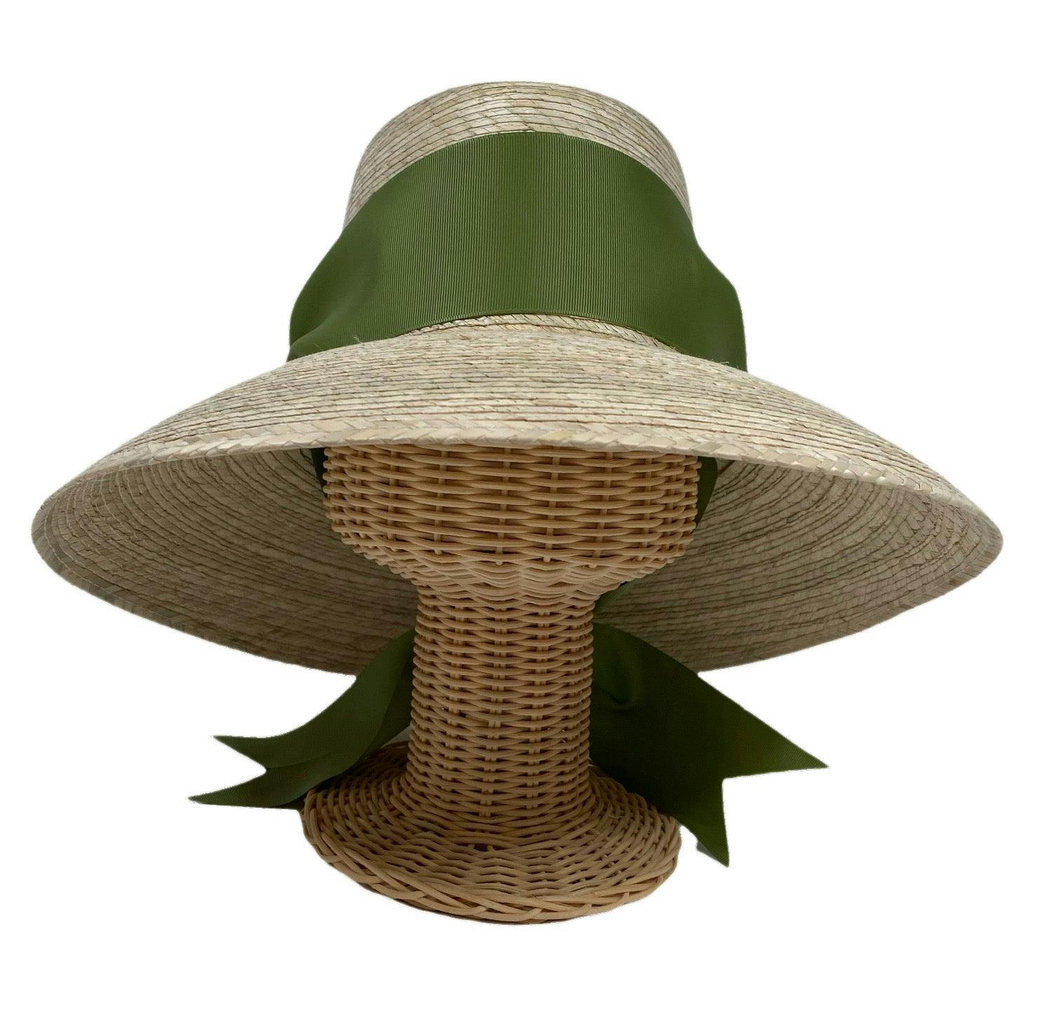 Wildflower Sun Hat (PreOrder Shipping June 15th) - Olive Green Wide & Short Grosgrain Ribbon - Image 1