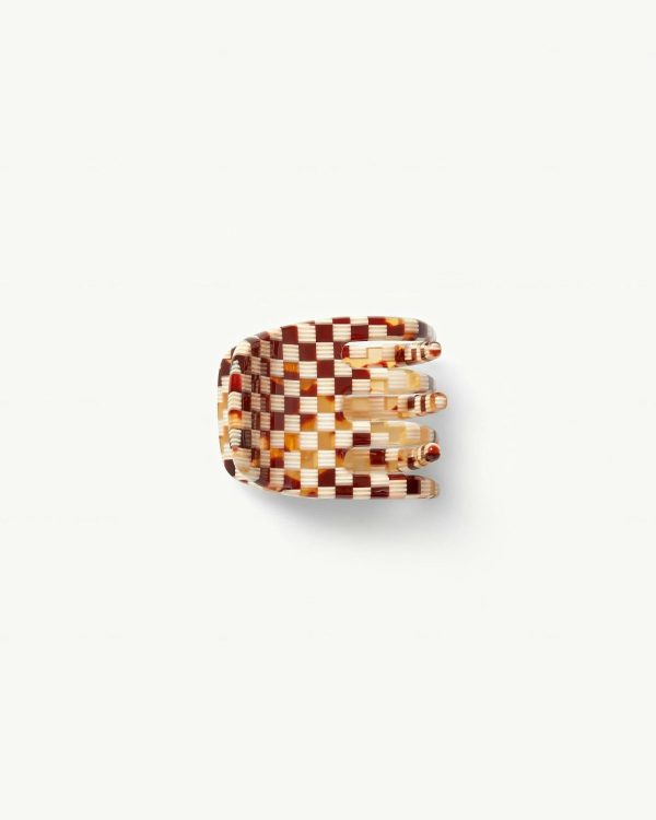 Mini Claw in Tortoise Checker - Image 3