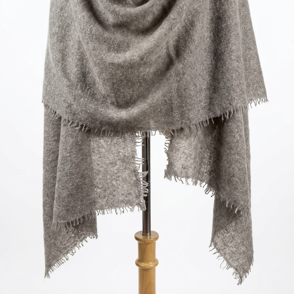 Undyed Cashmere Travel Wrap - Natural Melange