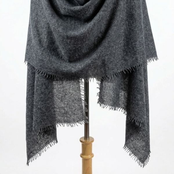 Undyed Cashmere Travel Wrap - Natural Melange - Image 14