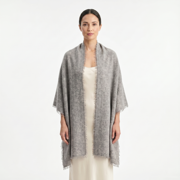 Undyed Cashmere Travel Wrap - Natural Melange - Image 17