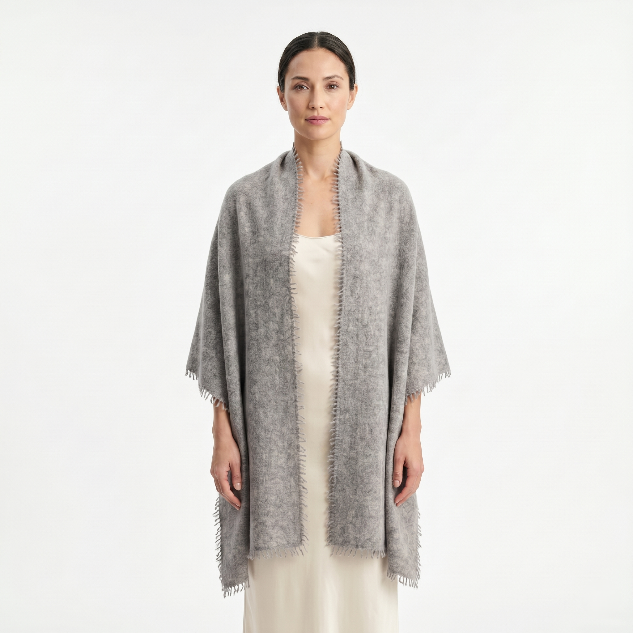 Undyed Cashmere Travel Wrap - Natural Melange - Image 17