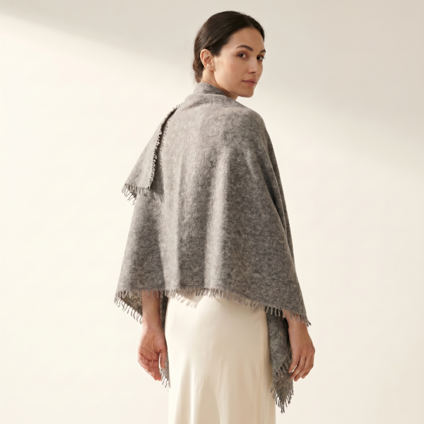 Undyed Cashmere Travel Wrap - Natural Melange - Image 18