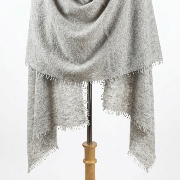 Undyed Cashmere Travel Wrap - Natural Melange - Image 24