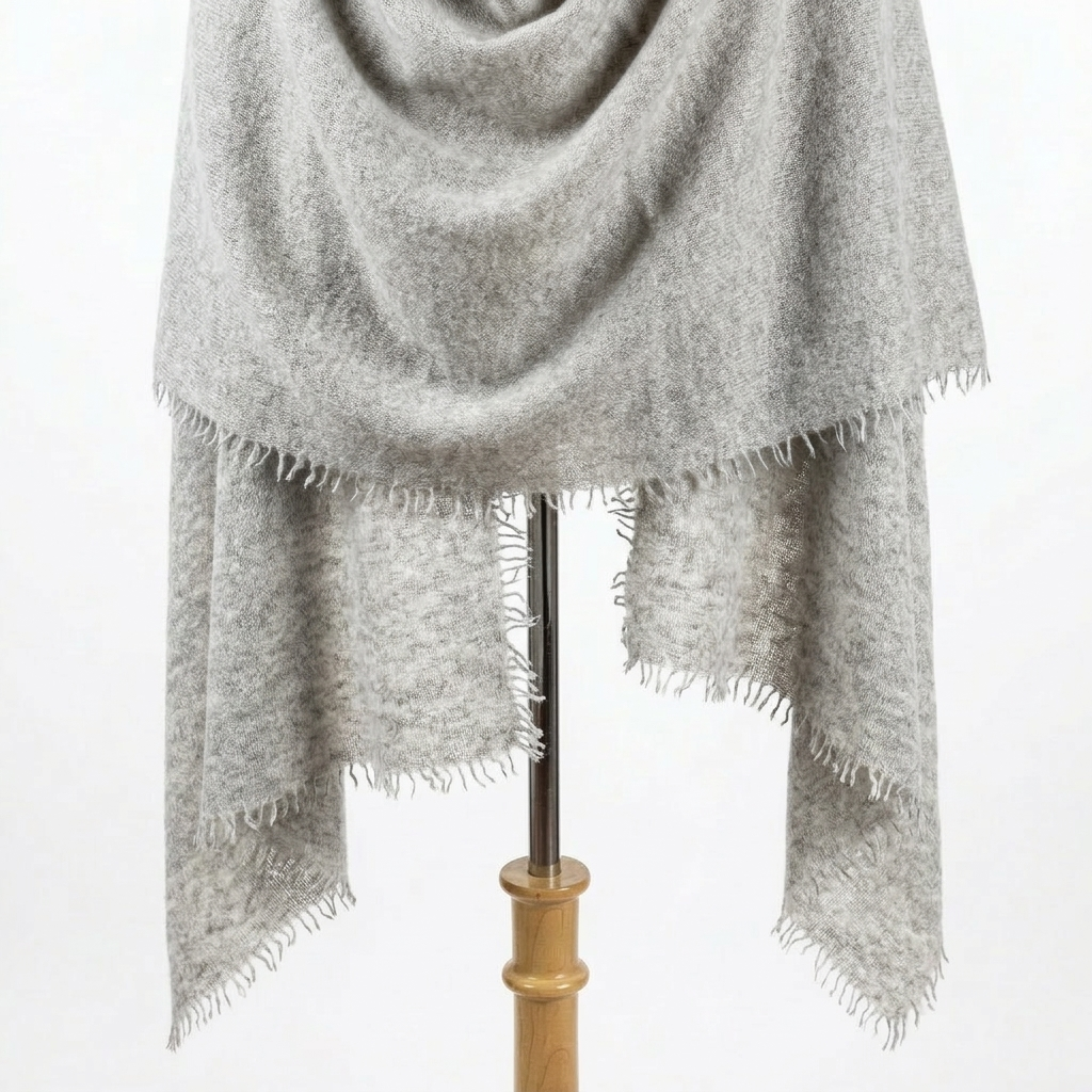 Undyed Cashmere Travel Wrap - Natural Melange