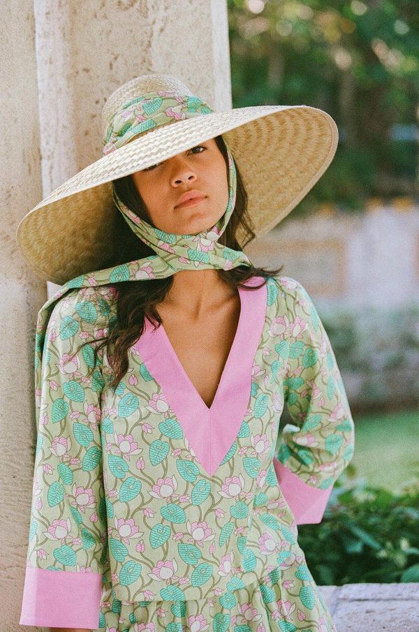 Geranium Sun Hat - Short & Wide French Blue Grosgrain Ribbon - Image 13